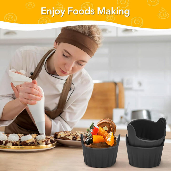 4-piece egg poacher for the airfryer - baking tray specially for the airfryer - egg poacher for the microwave - shape for poached eggs of food grade quality and baking tray for making soufflÃ©s - muffins - cupcakes - custard and pudding. Main Image
