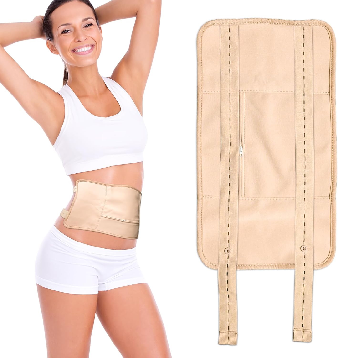 Castor oil packs - Reusable adjustable packaging set for the liver - promotes sleep - supports the liver and abdominal muscles to improve blood circulation and digestion (Castor oil not included) (1 pack).