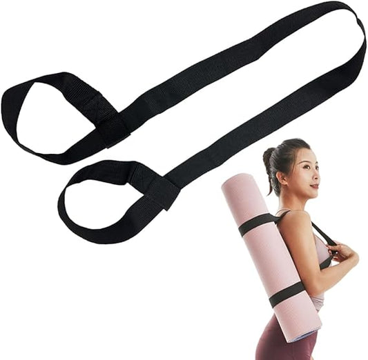 Yoga Mat Strap for Carrying - Cotton Yoga Mat Carry Strap Sling- Adjustable Loops for all Mat Sizes(Yoga Mat not included).