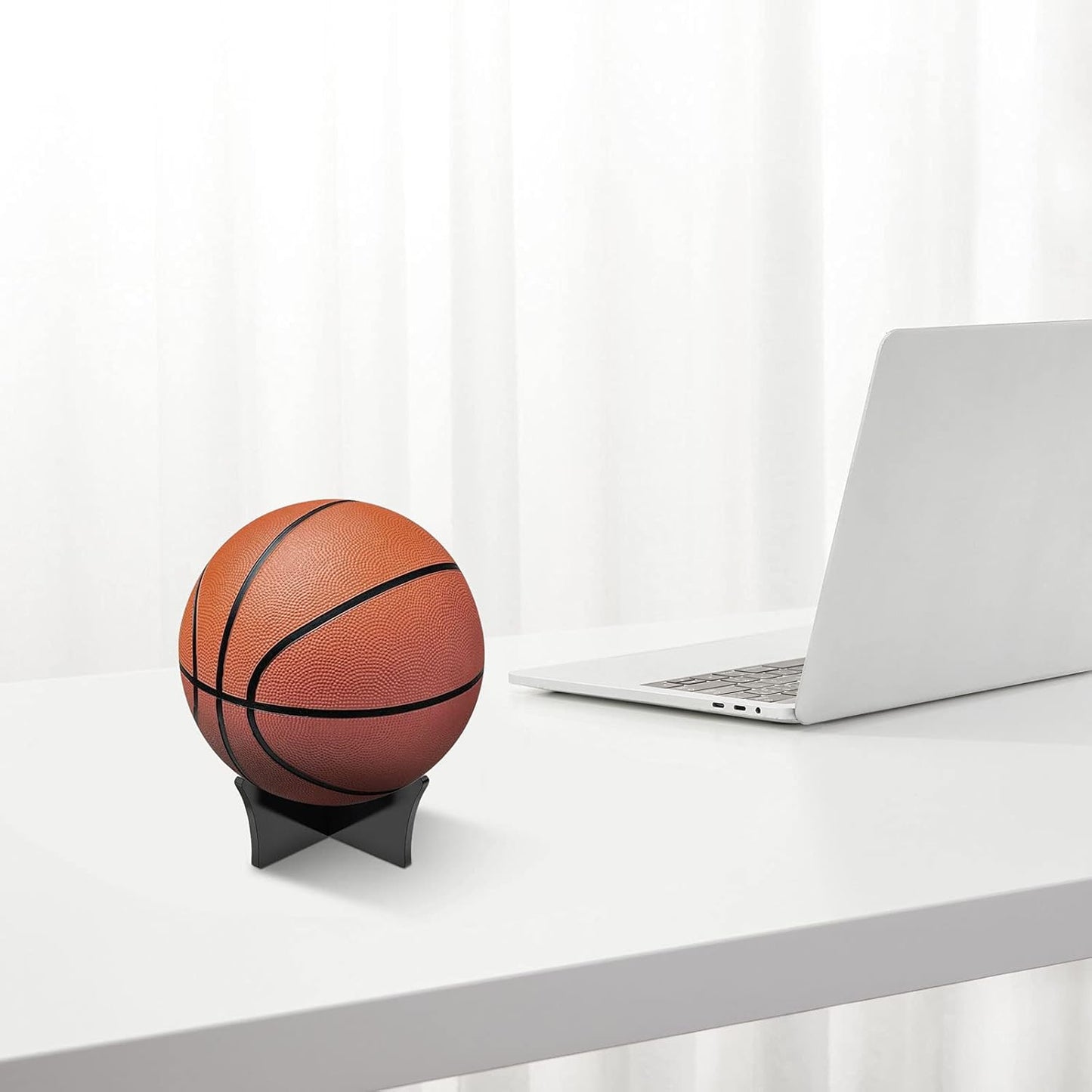 Ball Standard - Acrylic - Football, Basketball, Soccer, Volleyball, Rugby, etc. Display Standard - Ball Holders - 6 pieces - Black.