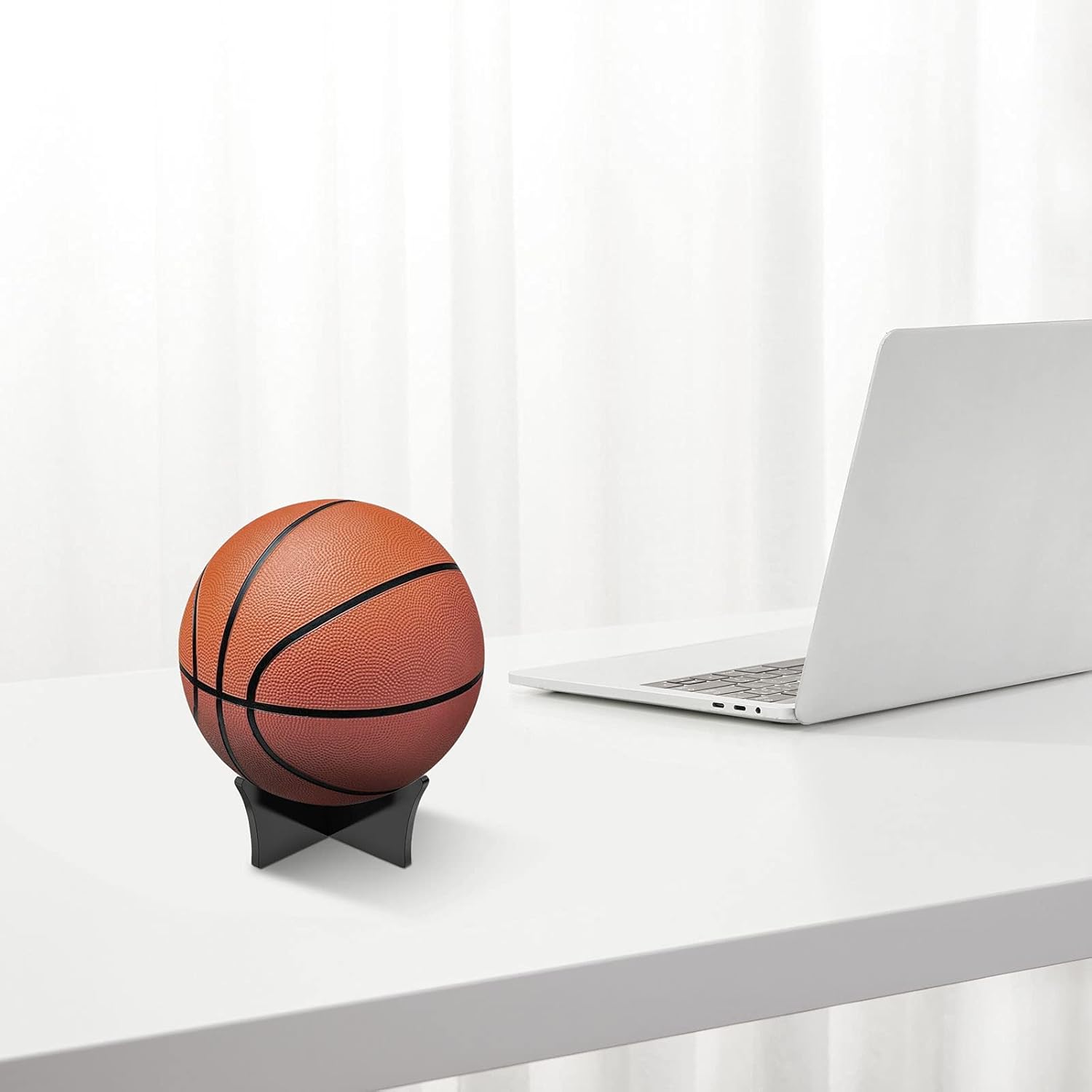 Ball Standard - Acrylic - Football, Basketball, Soccer, Volleyball, Rugby, etc. Display Standard - Ball Holders - 6 pieces - Black.