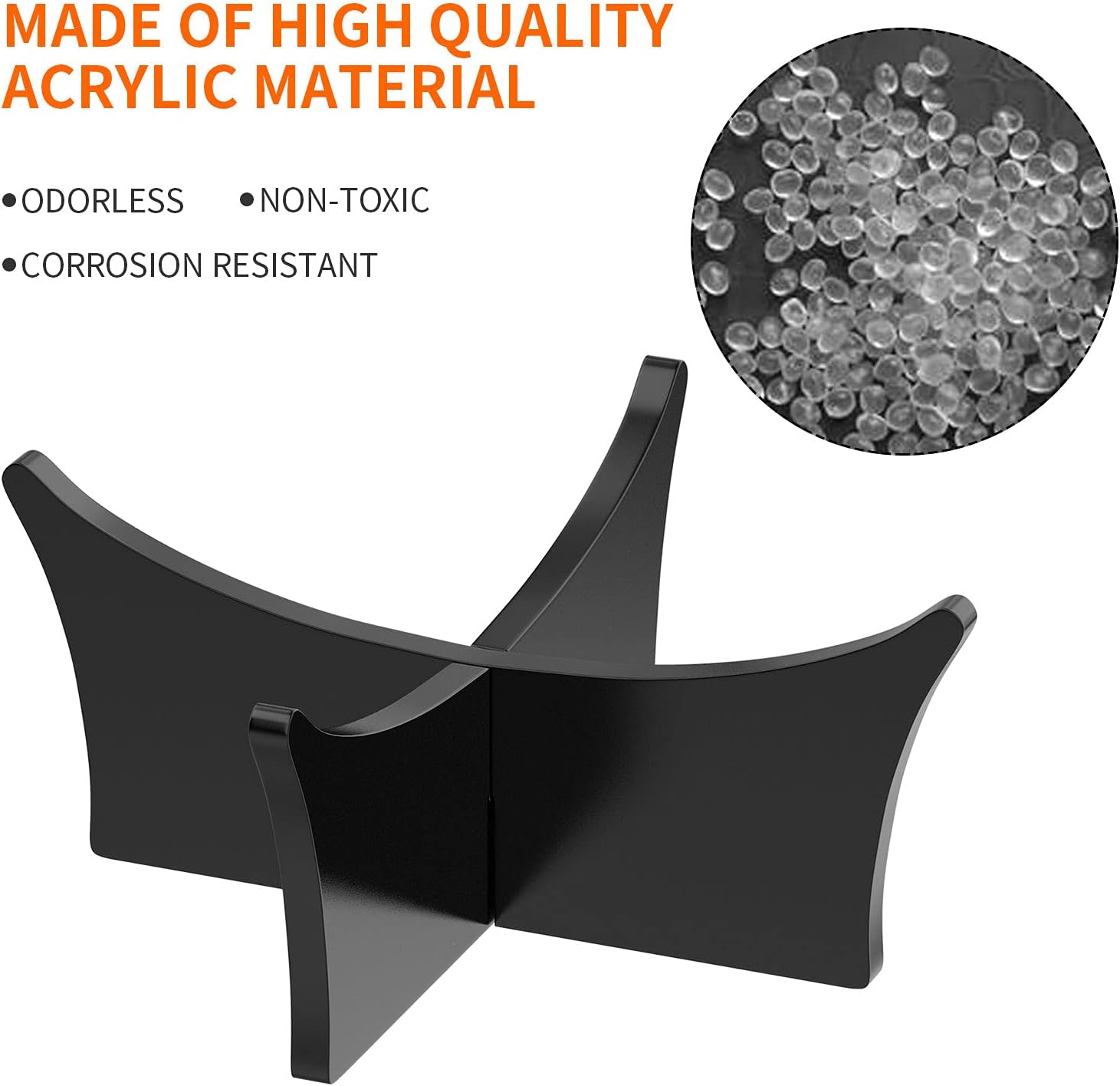 Ball Standard - Acrylic - Football, Basketball, Soccer, Volleyball, Rugby, etc. Display Standard - Ball Holders - 6 pieces - Black.