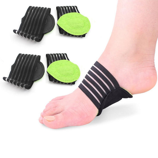2 pairs of extra thick, padded compression arch supports for added comfort - suitable for plantar fasciitis, fallen arches, heel spurs, flat feet and foot pain issues.