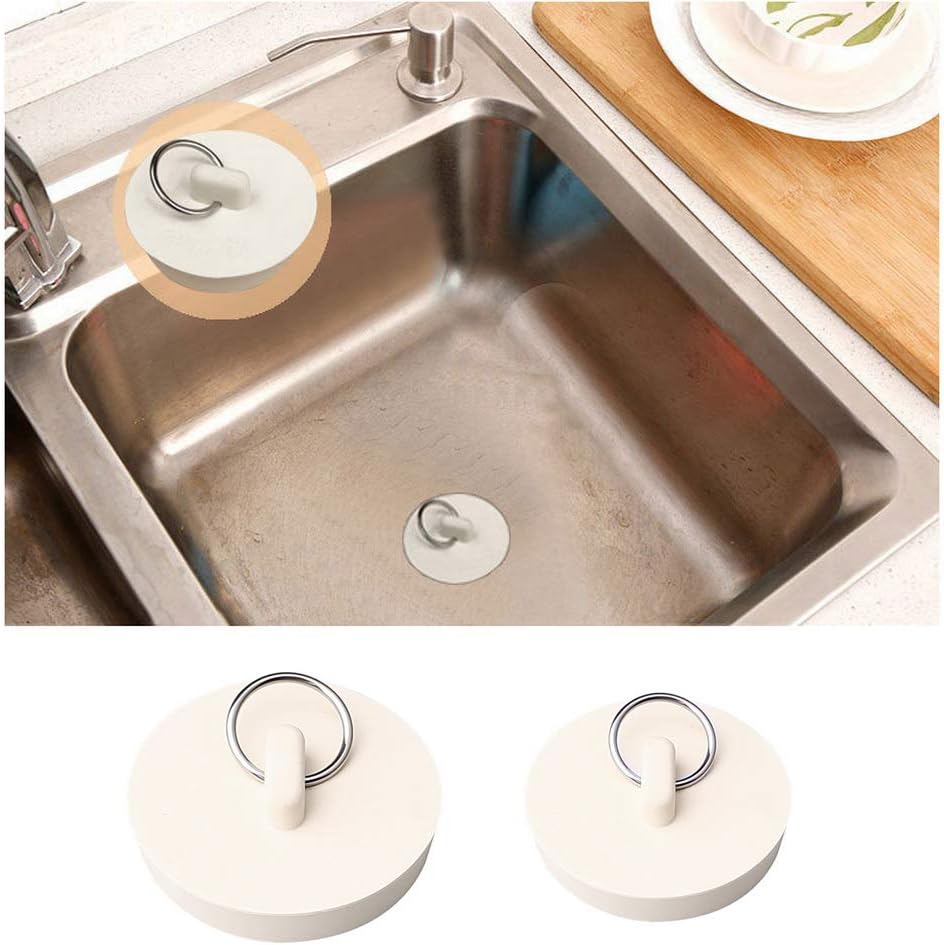 Set of 4 sink plugs - drain plugs - rubber drain stoppers and kitchen sink plugs with hanging ring - Suitable for bathtubs and bathrooms (4 sizes)