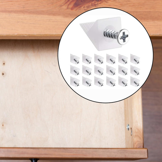 30-piece drawer repair kit - drawer repair set with screws - drawer support - drawer base repair brackets - plastic corner brackets - corner bracket fixings with screws for furniture.