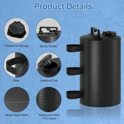 Gazebo Hydration Bag 88 lbs - Portable 10L Windproof Hydration Bag for Pop-up Tents - Awnings - Gazebos - Heavy Sand Weights - 4-Pack.