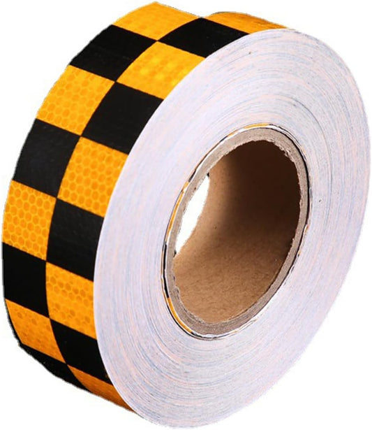 Reflective strips - Reflective tape - 3 m x 50 mm - Reflective warning tape - Reflective tape - Outdoor - Waterproof - Fluorescent tape - Shipping safety tape - Glow-in-the-dark tape - Yellow and black.