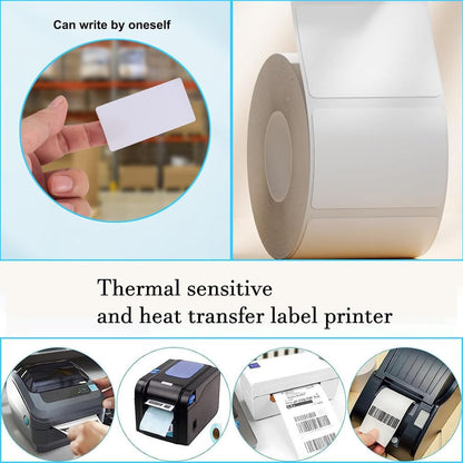 1000 pieces of labels on a roll - food labels - self-adhesive blank labels 60 × 30 mm - white - removable. Suitable for frozen products - kitchens - supermarkets - office supplies - refrigerators - laboratory refrigerators - jam - spices.