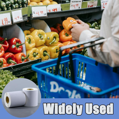 1000 pieces of labels on a roll - food labels - self-adhesive blank labels 60 × 30 mm - white - removable. Suitable for frozen products - kitchens - supermarkets - office supplies - refrigerators - laboratory refrigerators - jam - spices.