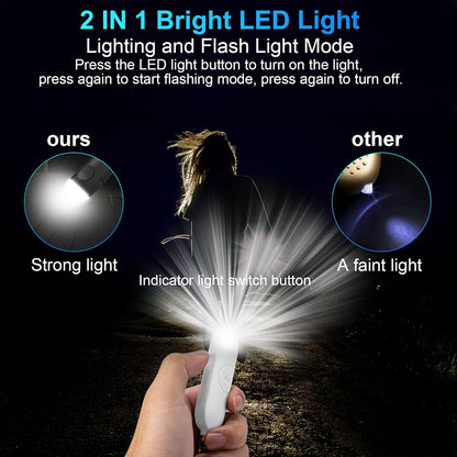 Alarm - Torch - 2-pack - 130dB - Personal alarm - Security alarm - Rechargeable - Emergency siren - with LED light - Keychain - (Black & White).