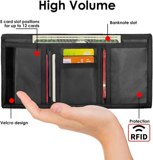 Heren Slim Wallet UK Simple Lightweight Compact RFID Blocking Soft Secure Credit Card Holder for 6 Cards and Banknotes Suitable for Travel Men Dad Friend Birthday Gift Charcoal Black.