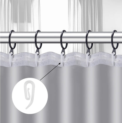White plastic hooks for windows and door curtains - curtain hooks - suitable for windows, doors and shower curtains - 50 pieces