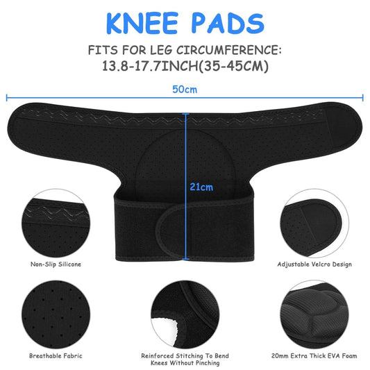 1 pair of knee pads, 20 mm thick knee pads for gardening, non-slip and anti-impact knee pads for household cleaning, construction, floors, garden (large size).