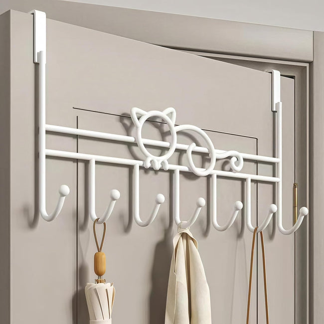 Door hooks, coat hangers for jackets, towels, bags, bathrobes (1 pack, white). Hover Image
