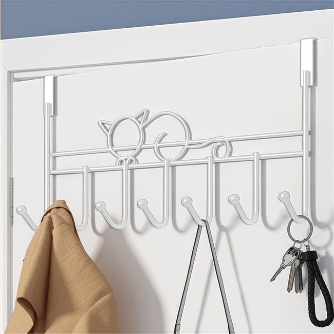 Door hooks, coat hangers for jackets, towels, bags, bathrobes (1 pack, white) Main Image