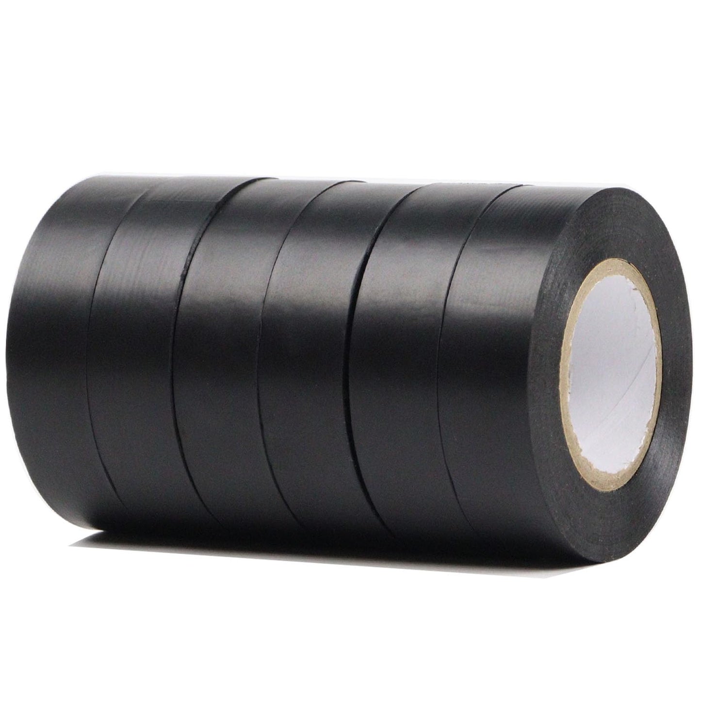 Black insulation tape 19 mm x 20 m 6-pack strong self-adhesive PVC insulation tape for insulating, repairing and protecting electrical wires.