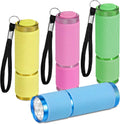 4-pack small flashlights, super bright mini flashlights with 9 LEDs, battery-powered, camping, hiking, outdoor gifts for kids and adults (batteries not included).