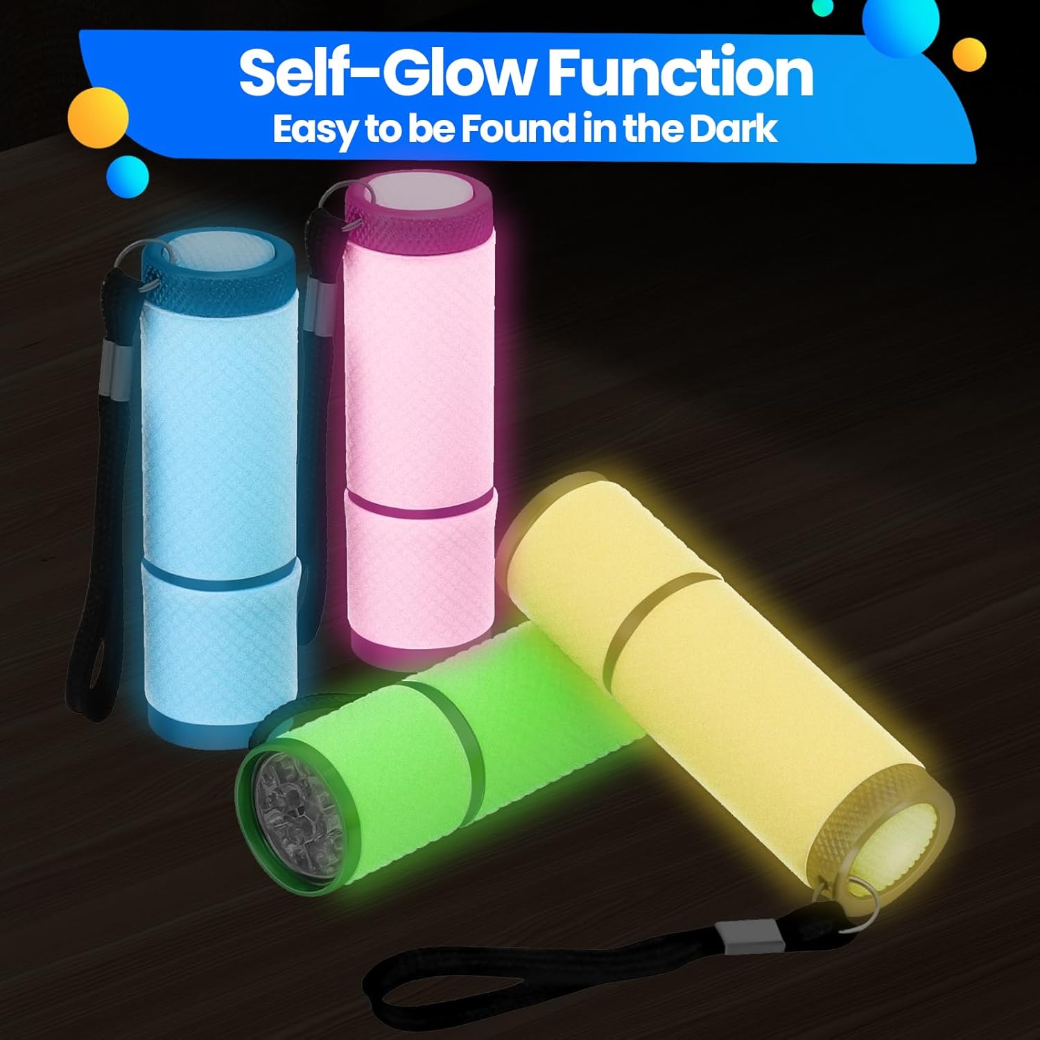4-pack small flashlights, super bright mini flashlights with 9 LEDs, battery-powered, camping, hiking, outdoor gifts for kids and adults (batteries not included).