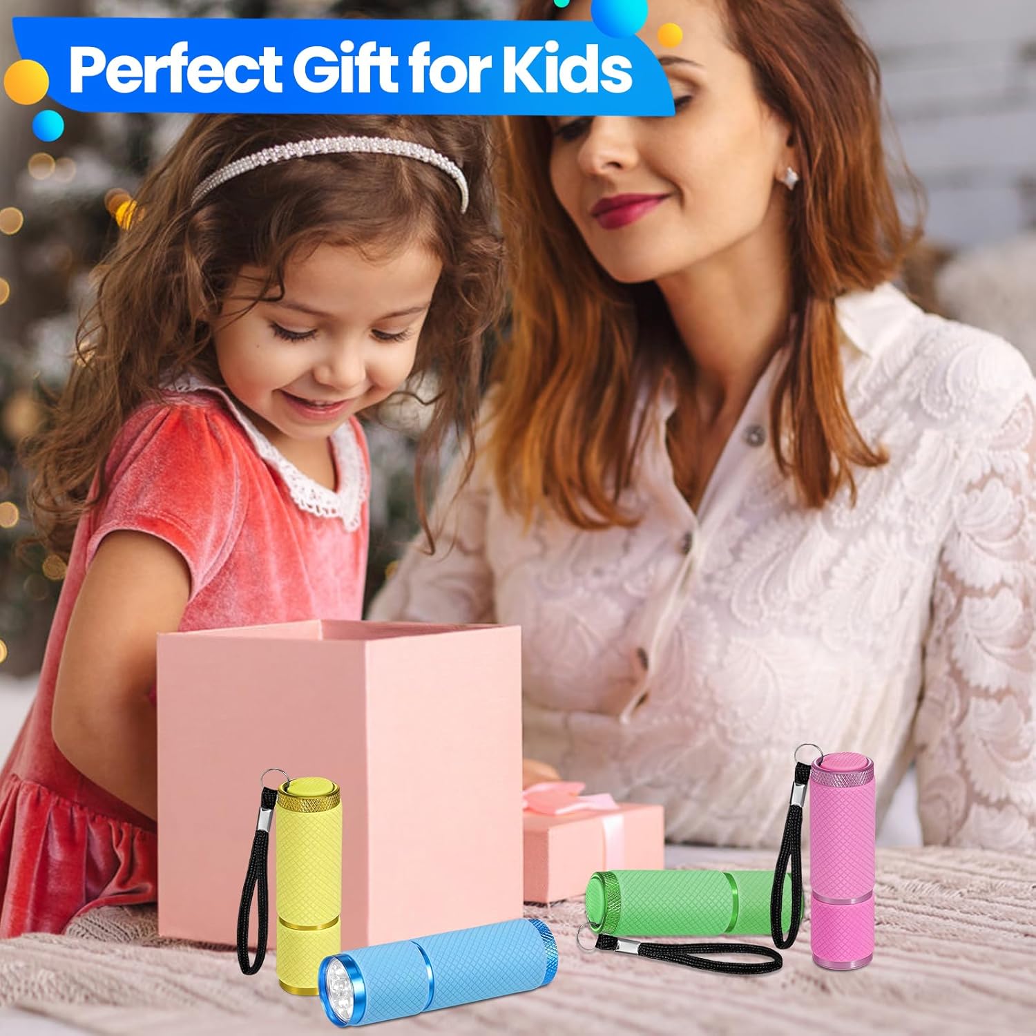 4-pack small flashlights, super bright mini flashlights with 9 LEDs, battery-powered, camping, hiking, outdoor gifts for kids and adults (batteries not included).