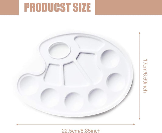 Acrylic paint palette, mixing palette, plastic palette, paint palette, mixing palette 10 holes white round paint palette for watercolor, acrylic and oil paint, DIY, craft, professional art painting.