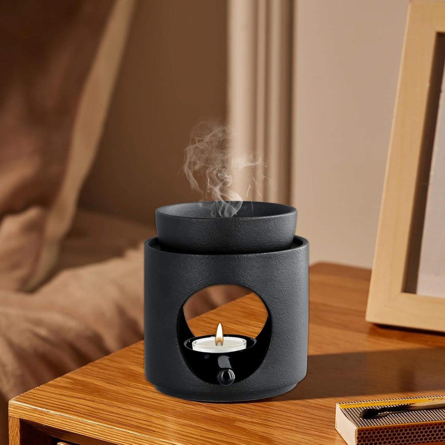 Ylang-ylang golden wax melt, ceramic oil burner aromatherapy machine, wax burner ceramic burner, aromatherapy holder, tealight holder diffuser, essential oil and wax melt, candle burner for home office decoration