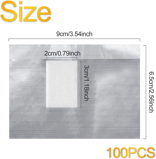 100 foil nail stickers, foil for gel nails, nail foil remover with pre-installed lint-free cotton pads for manicure and pedicure, nail art cleaner.