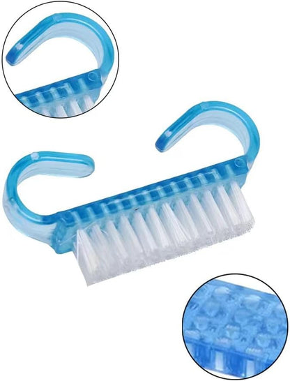 Nagelborstel - 4 pieces Plastic cleaning brush - Handscrub cleaning brush - with plastic handle - for cleaning nails (purple - pink - blue - transparent)