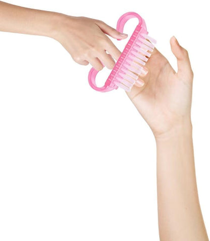 Nagelborstel - 4 pieces Plastic cleaning brush - Handscrub cleaning brush - with plastic handle - for cleaning nails (purple - pink - blue - transparent)