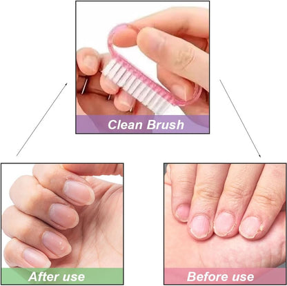 Nagelborstel - 4 pieces Plastic cleaning brush - Handscrub cleaning brush - with plastic handle - for cleaning nails (purple - pink - blue - transparent)