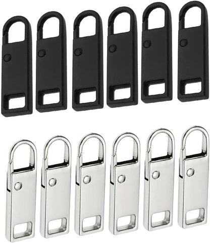 Reserve zips - 12-pack metal zips - removable - suitable for wallets - clothing - jeans - suitcases - luggage