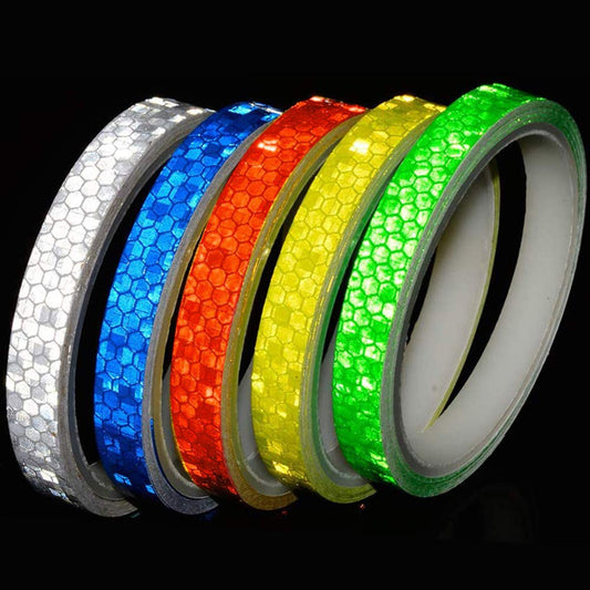 Reflective tape - 5 colours - Night safety - Reflective warning stickers - Waterproof - Outdoor - Reflective tape for bike wheels - Suitable for bikes, trailers and motorcycles.
