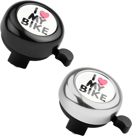 Bike bell - Classic nostalgic bell - Loud sound - Bike accessories - Kids' bike bell - Push bike bell - Adult bike bell - Hand-pulled - Black and silver.