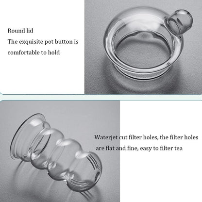 Handmade glass teapot for the stove with removable glass tea infuser - 2-in-1 flower teapot - Suitable for electric cooktops and kitchen appliances (colour: green)