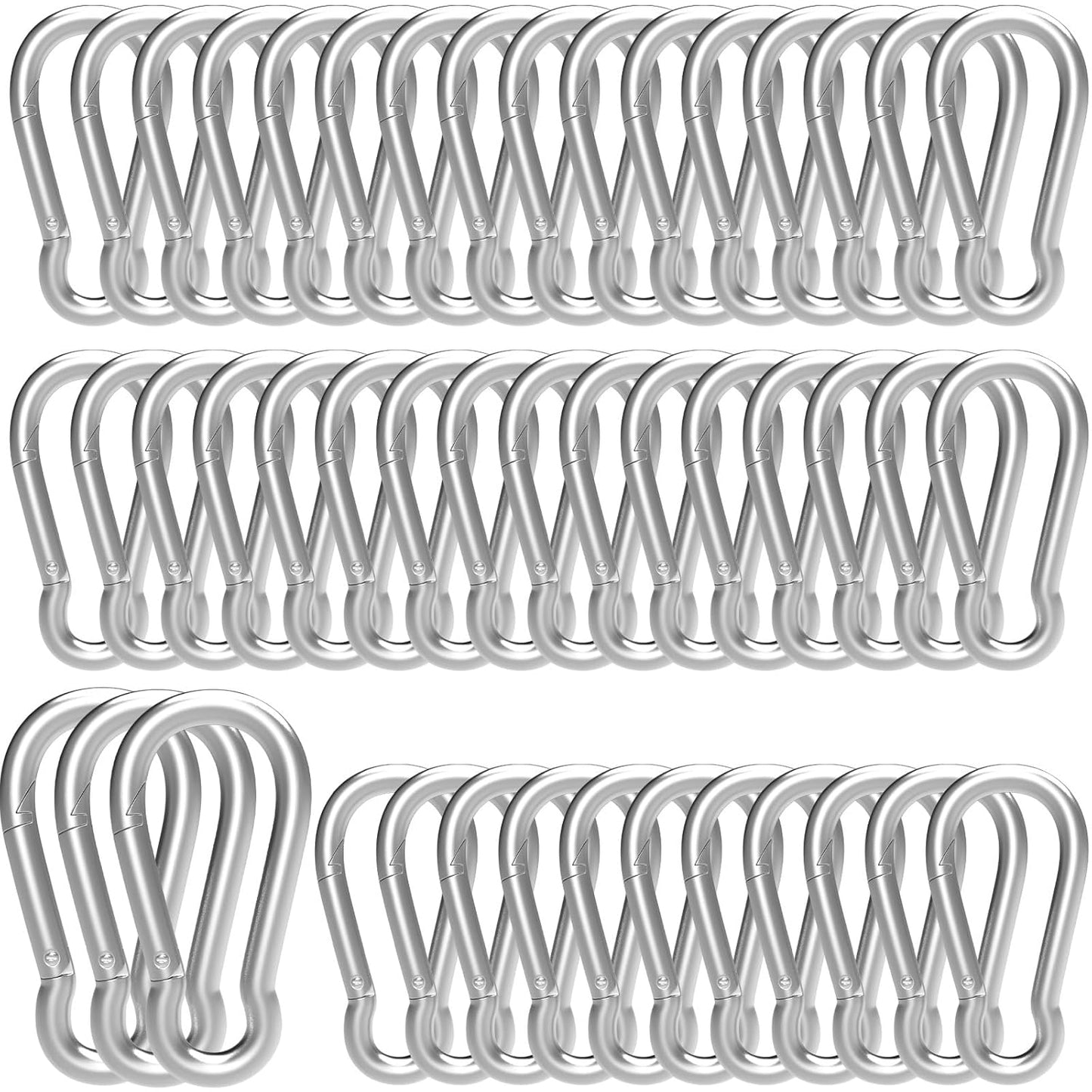 Karabiner Hook - 50 pieces - M6 - Karabiner Hook Clip - Spring - Karabiner Hook - Keychain - For gym - Climbing lock - Karabiner Hook Clip - Hanging plants - Outdoor camping - Hiking.