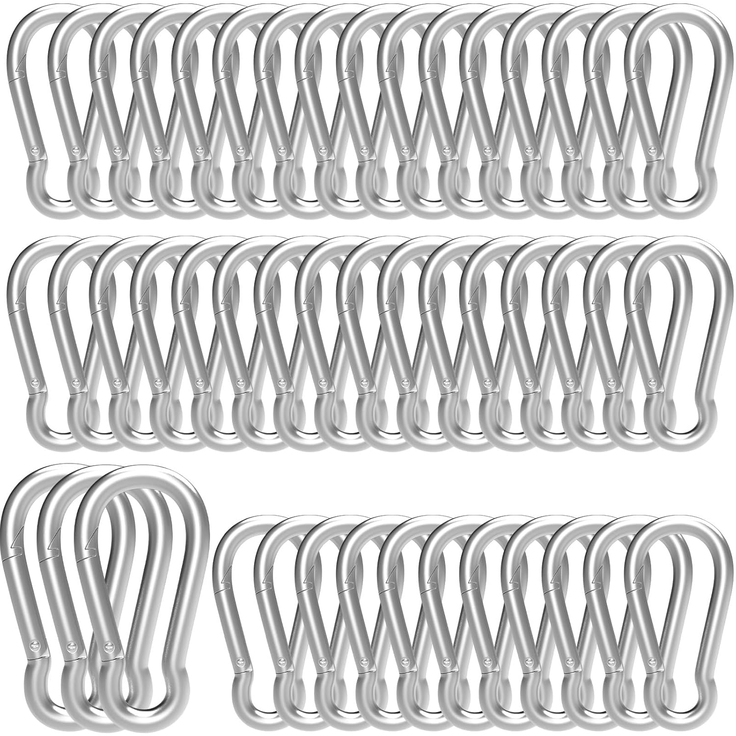 Karabiner Hook - 50 pieces - M6 - Karabiner Hook Clip - Spring - Karabiner Hook - Keychain - For gym - Climbing lock - Karabiner Hook Clip - Hanging plants - Outdoor camping - Hiking.