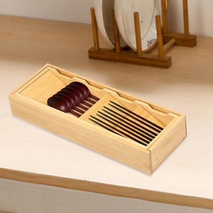Kitchen drawer organizer - cutlery organizer - expandable bamboo storage box - cutlery rack - telescopic cutlery organizer
