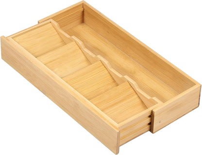 Kitchen drawer organizer - cutlery organizer - expandable bamboo storage box - cutlery rack - telescopic cutlery organizer