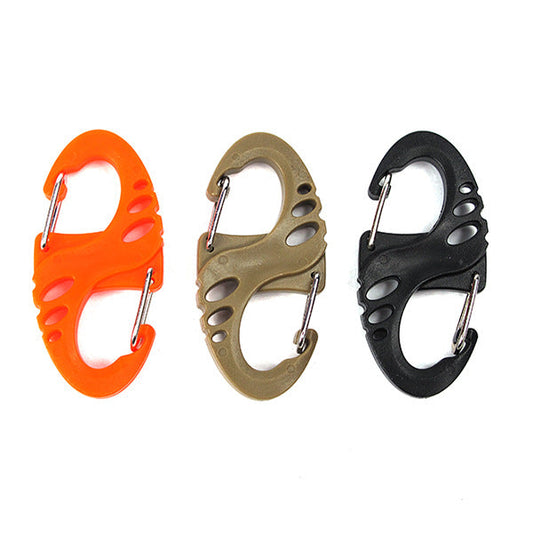 Carabiner Hooks - 12 pieces - 2 inch - plastic - S-shaped carabiner hook - paracord - keychain - hook - suitable for keychains, backpacks and zip clip accessories.