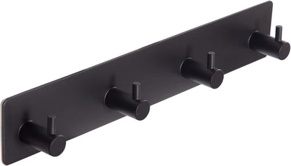 Black self-adhesive towel hooks - Bathroom on the wall - No drilling required - Specifically for shower areas - Heavy-duty wall hooks, self-adhesive towel rails - adhesive wall hooks - Stainless steel self-adhesive hooks - Suitable for kitchens-doors-keys