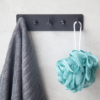 Black self-adhesive towel hooks - Bathroom on the wall - No drilling required - Specifically for shower areas - Heavy-duty wall hooks, self-adhesive towel rails - adhesive wall hooks - Stainless steel self-adhesive hooks - Suitable for kitchens-doors-keys