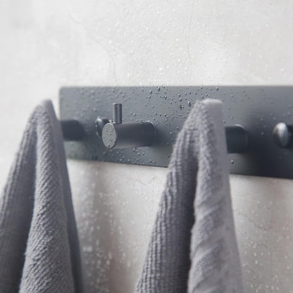 Black self-adhesive towel hooks - Bathroom on the wall - No drilling required - Specifically for shower areas - Heavy-duty wall hooks, self-adhesive towel rails - adhesive wall hooks - Stainless steel self-adhesive hooks - Suitable for kitchens-doors-keys
