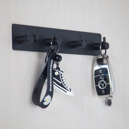 Black self-adhesive towel hooks - Bathroom on the wall - No drilling required - Specifically for shower areas - Heavy-duty wall hooks, self-adhesive towel rails - adhesive wall hooks - Stainless steel self-adhesive hooks - Suitable for kitchens-doors-keys