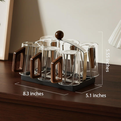 Stainless steel holder - sturdy and dries quickly - removable drip tray - suitable for coffee cups/glasses/mugs - ideal for the kitchen/dining table/café.