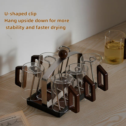 Stainless steel holder - sturdy and dries quickly - removable drip tray - suitable for coffee cups/glasses/mugs - ideal for the kitchen/dining table/café.