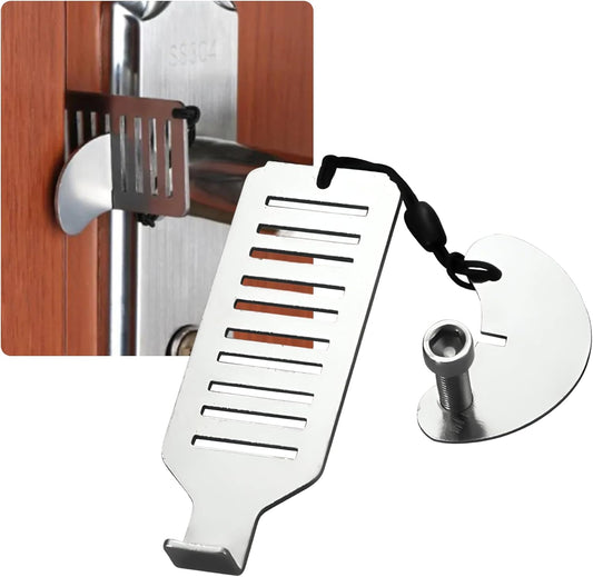 Doorstop - Portable door lock - Travel doorstop - Universal quick-install lock - Emergency lock - Child-safe doorstop - Anti-jam system - Theft security.