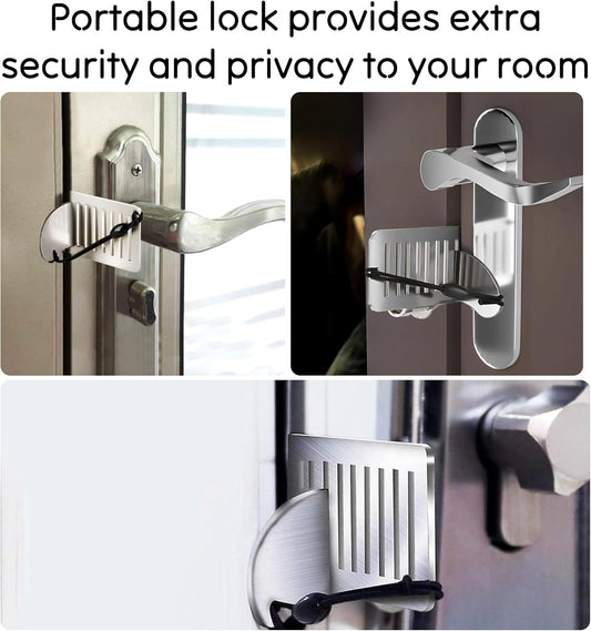 Doorstop - Portable door lock - Travel doorstop - Universal quick-install lock - Emergency lock - Child-safe doorstop - Anti-jam system - Theft security.