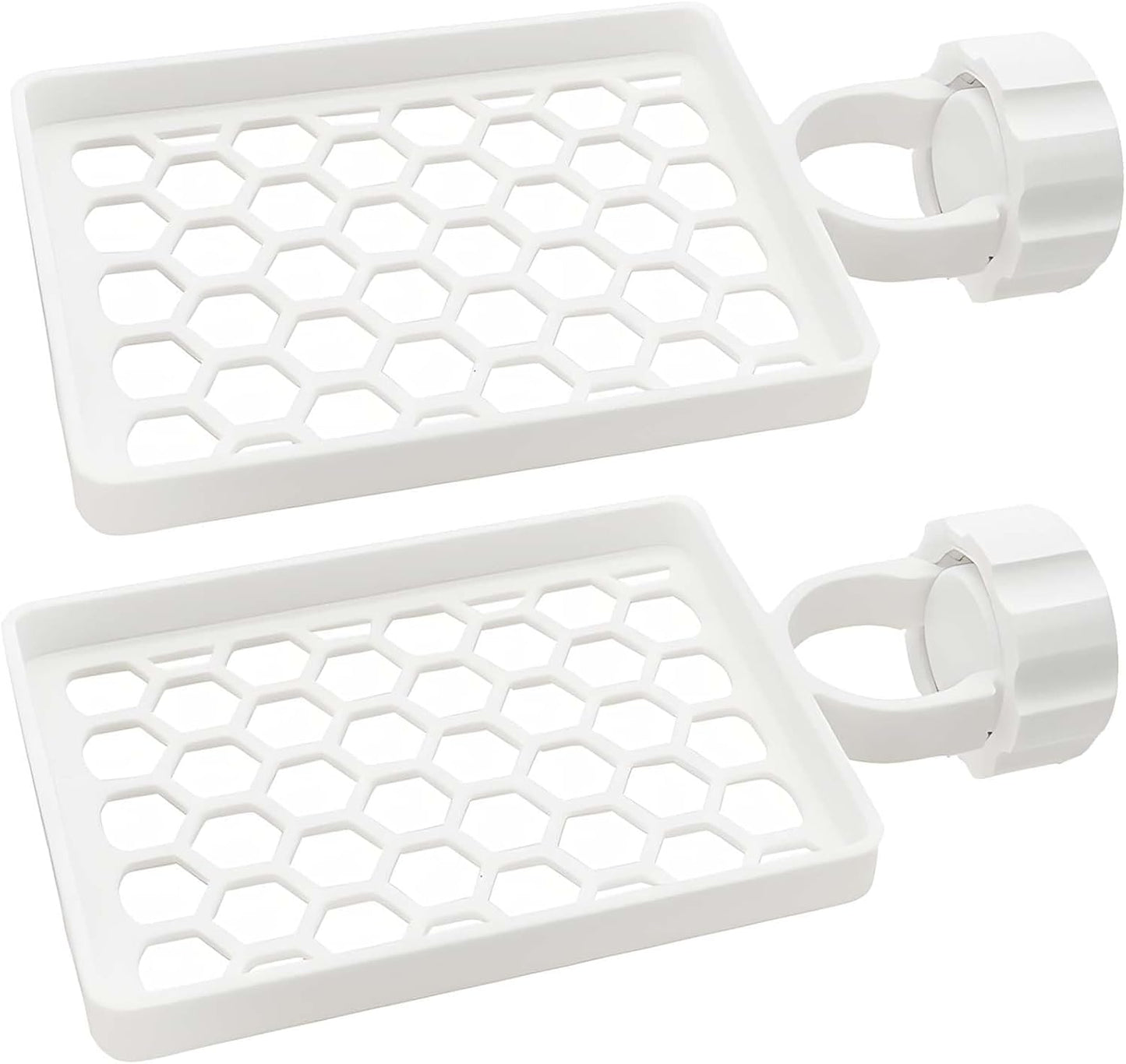Set of two hangers, sponsor and sink organizer - drainage rack with clips - suitable for kitchens and bathrooms - reusable and removable - for holding soap and sponges - easy to install and adjust