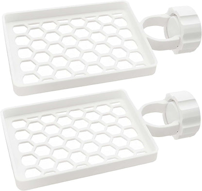 Set of two hangers, sponsor and sink organizer - drainage rack with clips - suitable for kitchens and bathrooms - reusable and removable - for holding soap and sponges - easy to install and adjust