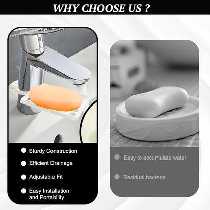 Set of two hangers, sponsor and sink organizer - drainage rack with clips - suitable for kitchens and bathrooms - reusable and removable - for holding soap and sponges - easy to install and adjust