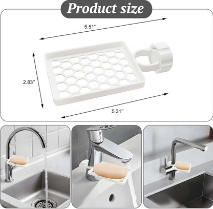 Set of two hangers, sponsor and sink organizer - drainage rack with clips - suitable for kitchens and bathrooms - reusable and removable - for holding soap and sponges - easy to install and adjust
